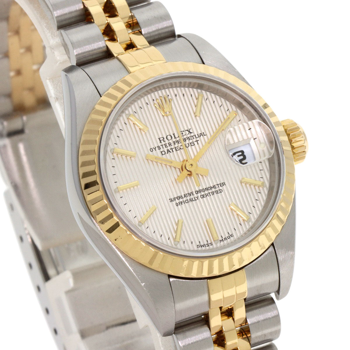 ROLEX Datejust Silver Tapestry Watches 79173 Stainless Steel/SSxK18YG Ladies