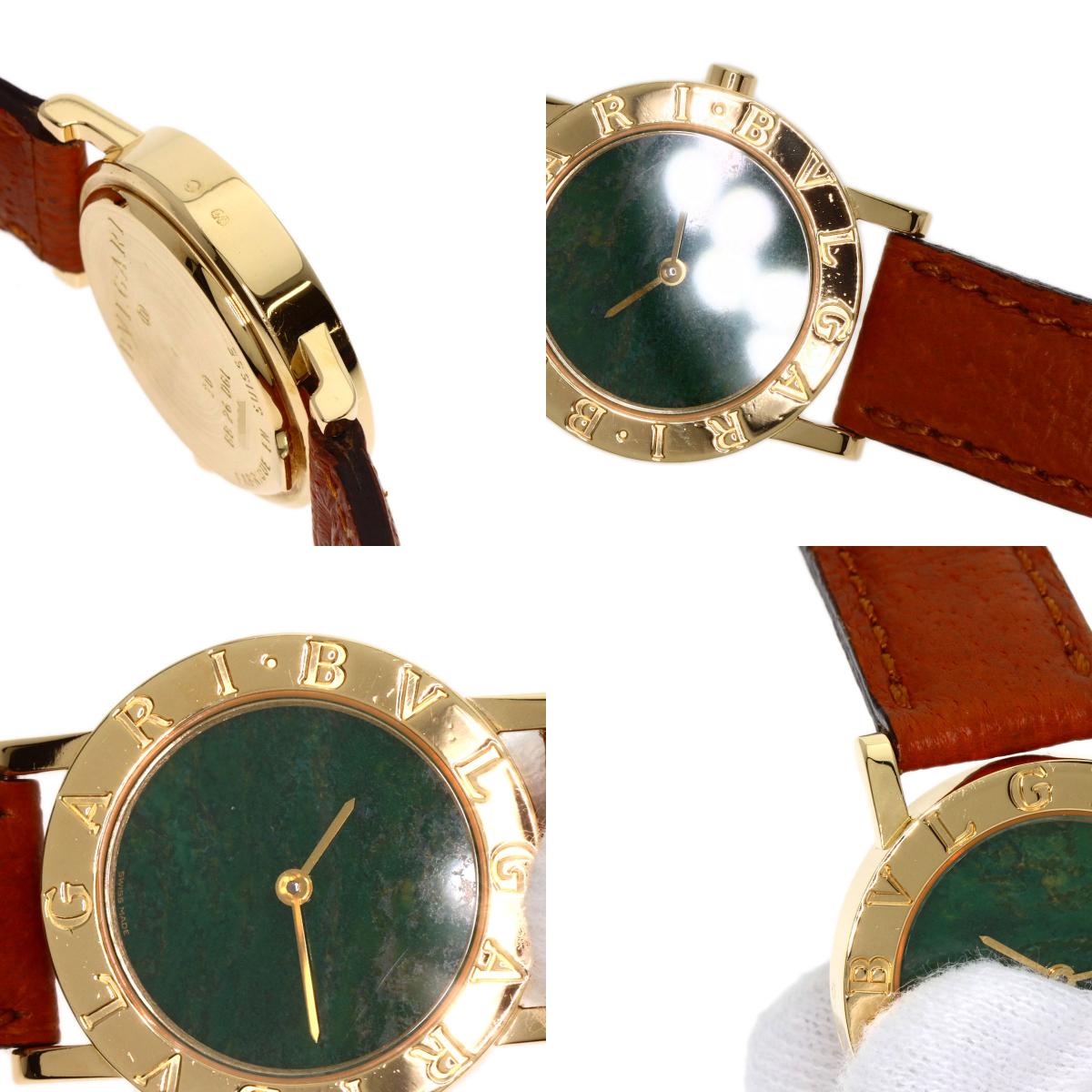 BVLGARI BVLGARI BVLGARI Jade Dial Watches BB26DGL K18 Yellow Gold/Leather Ladies
