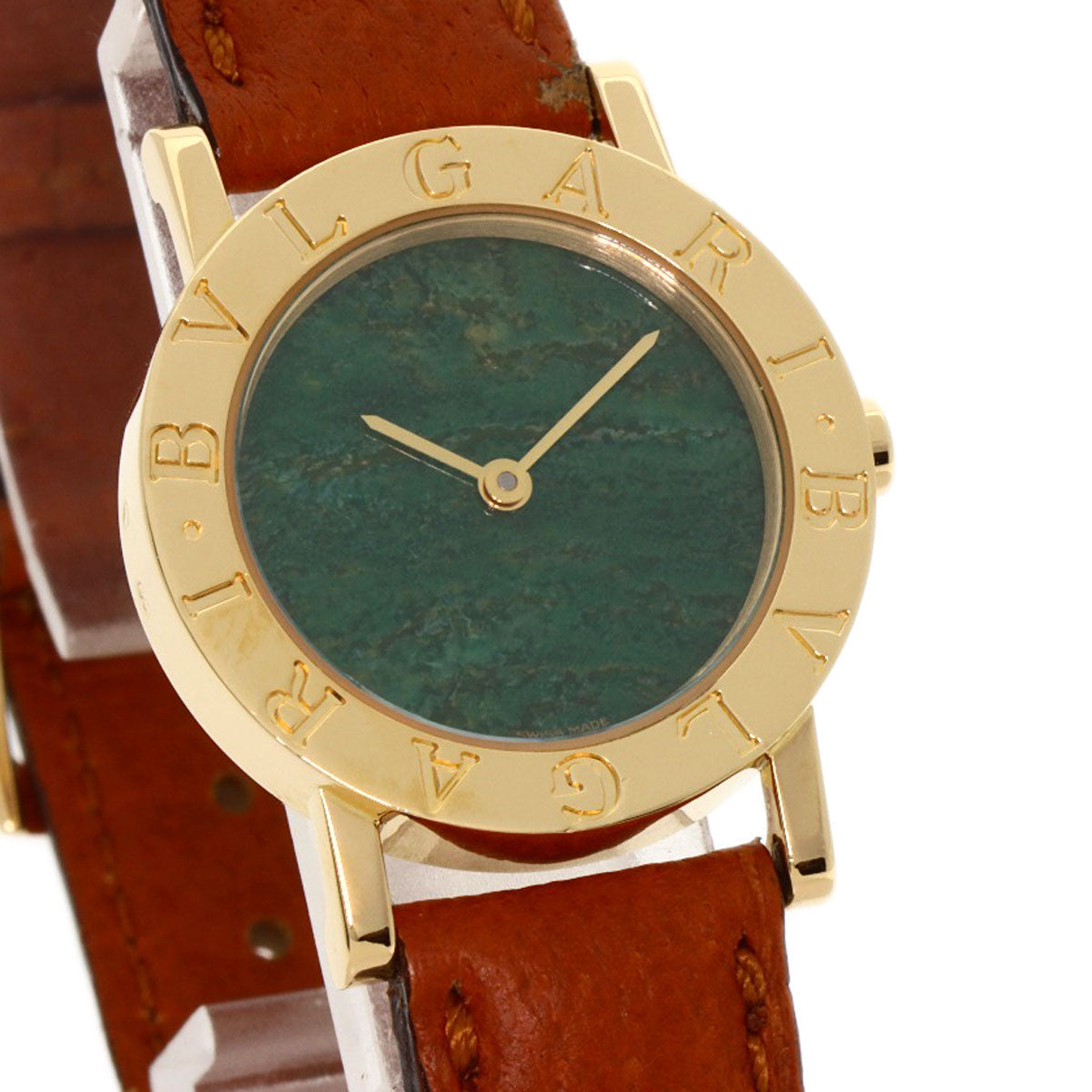 BVLGARI BVLGARI BVLGARI Jade Dial Watches BB26DGL K18 Yellow Gold/Leather Ladies