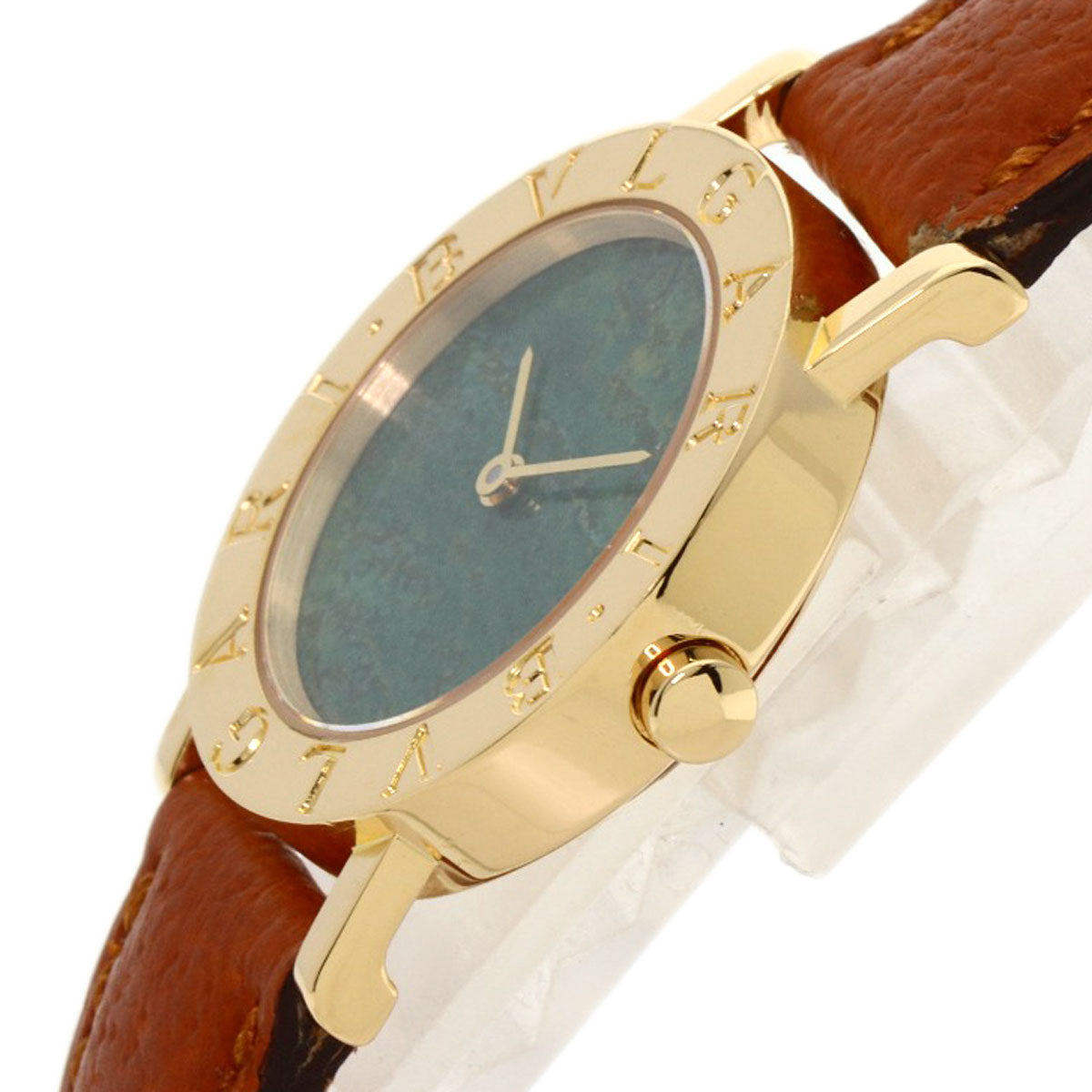 BVLGARI BVLGARI BVLGARI Jade Dial Watches BB26DGL K18 Yellow Gold/Leather Ladies