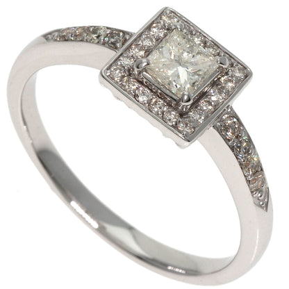 0.5ct Diamond Ring K18 White Gold  3.5g�@Ladies