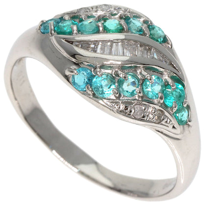 Paraiba tourmaline Diamond Ring Platinum PT900  5.5g�@Ladies