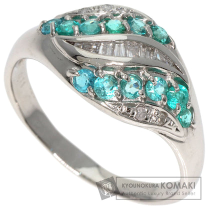 Paraiba tourmaline Diamond Ring Platinum PT900  5.5g�@Ladies