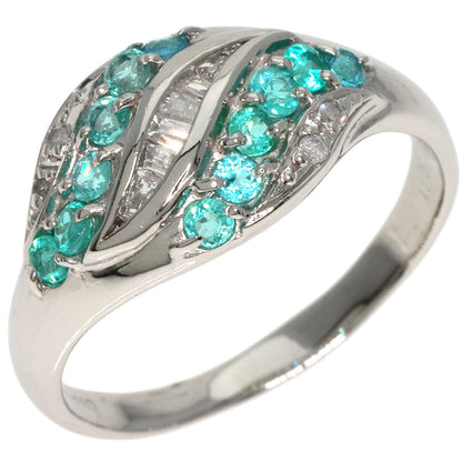 Paraiba tourmaline Diamond Ring Platinum PT900  5.5g�@Ladies