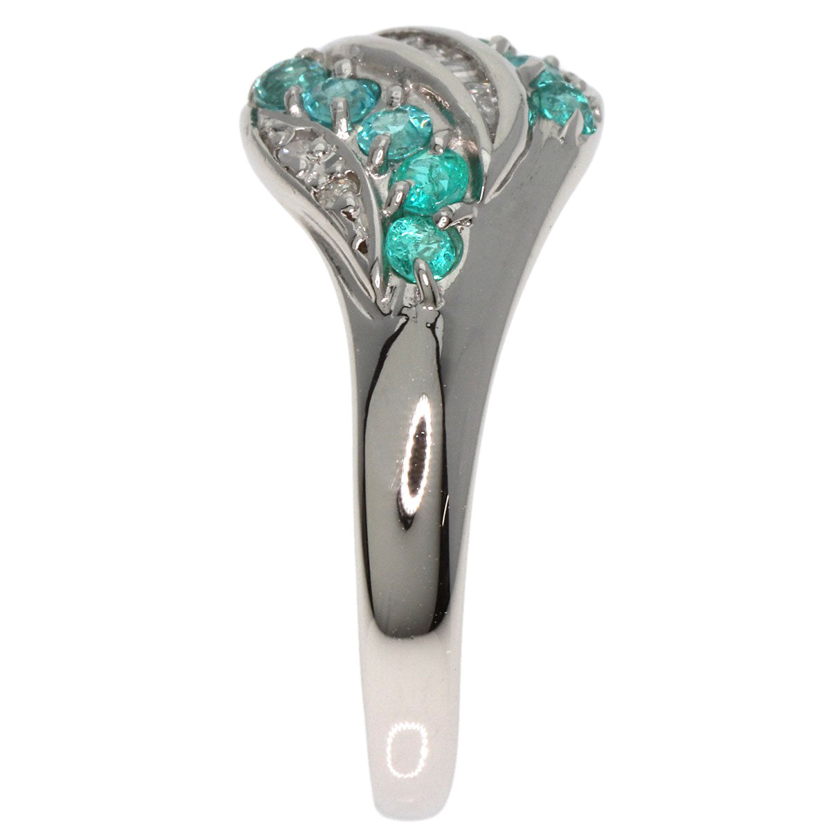 Paraiba tourmaline Diamond Ring Platinum PT900  5.5g�@Ladies
