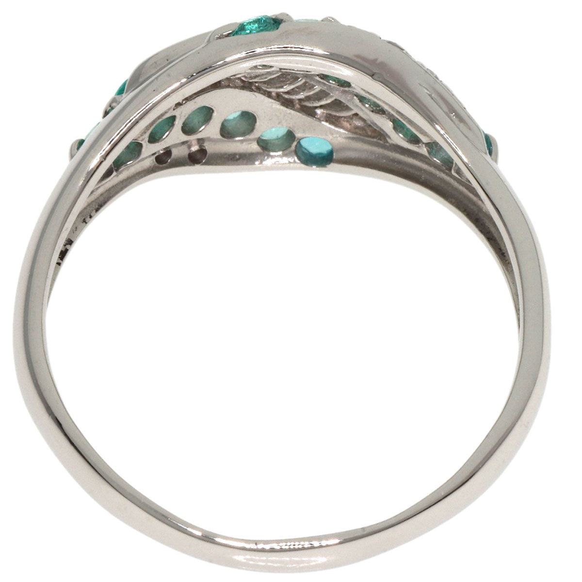 Paraiba tourmaline Diamond Ring Platinum PT900  5.5g�@Ladies