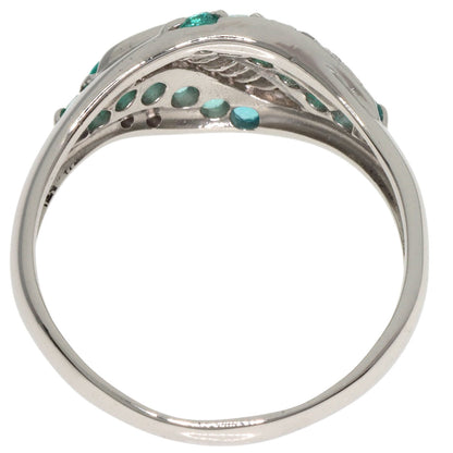 Paraiba tourmaline Diamond Ring Platinum PT900  5.5g�@Ladies