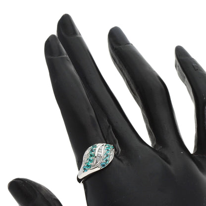 Paraiba tourmaline Diamond Ring Platinum PT900  5.5g�@Ladies