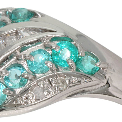Paraiba tourmaline Diamond Ring Platinum PT900  5.5g�@Ladies