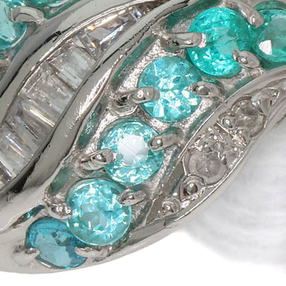 Paraiba tourmaline Diamond Ring Platinum PT900  5.5g�@Ladies
