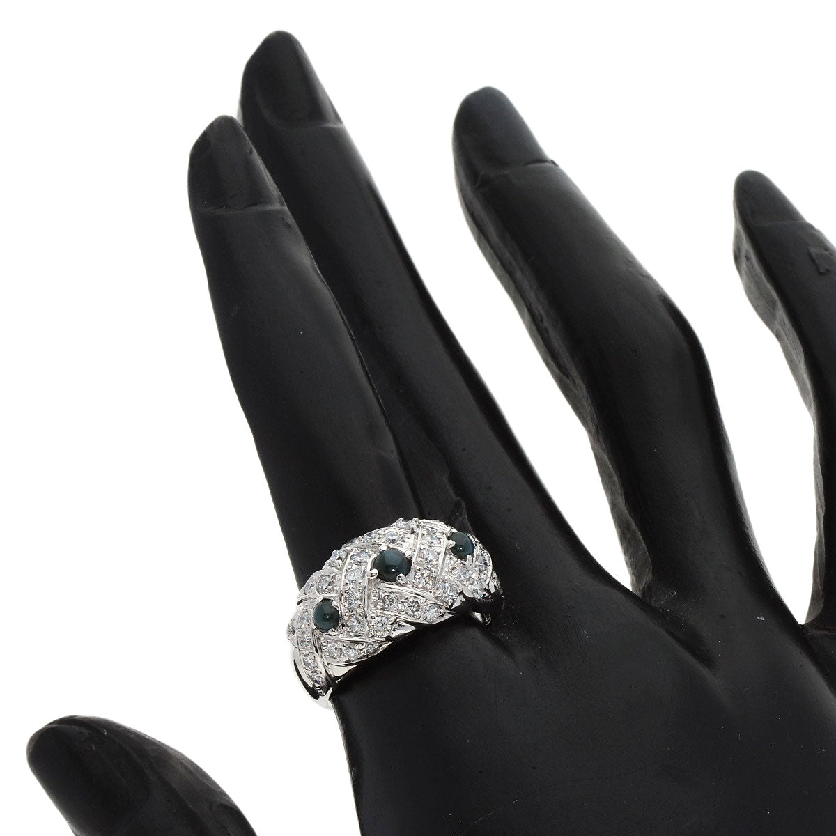 0.61ct Alexandrite�@Cat's�@Eye Diamond Ring Platinum PT900  13.4g�@Ladies