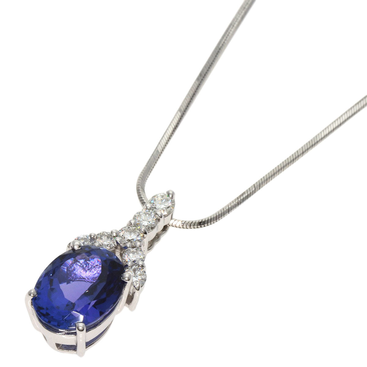 3.02ct Tanzanite Diamond Necklace Platinum PT900 PT850 8.7g　Ladies