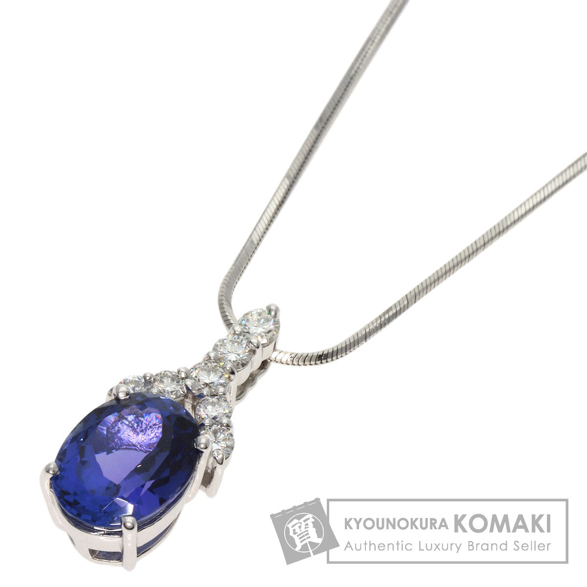 3.02ct Tanzanite Diamond Necklace Platinum PT900 PT850 8.7g　Ladies