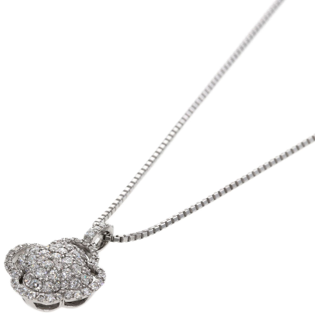 0.8ct Diamond Necklace K18 White Gold  5.6g　Ladies