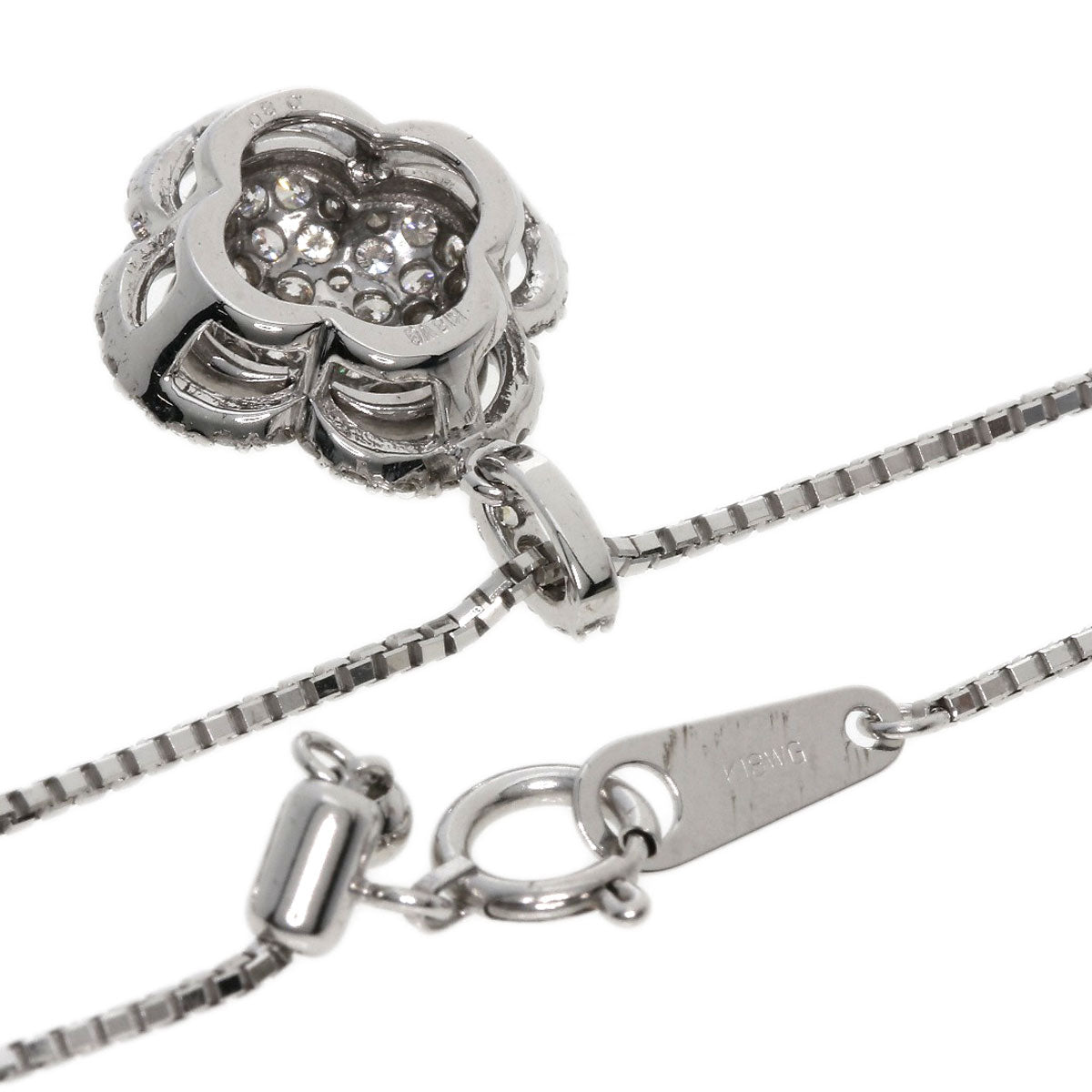 0.8ct Diamond Necklace K18 White Gold  5.6g　Ladies