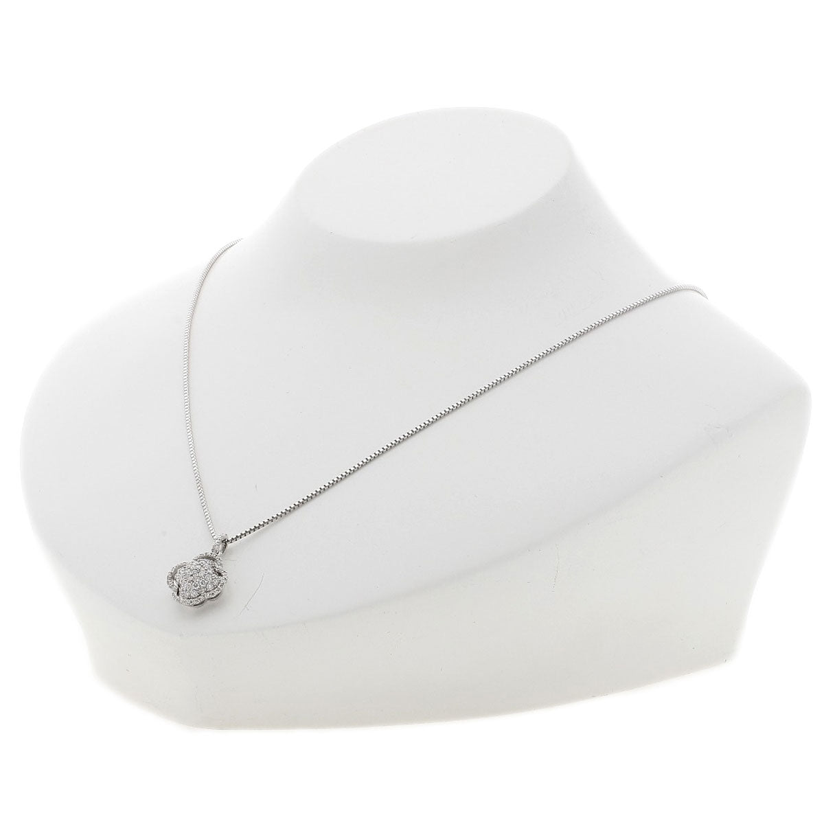 0.8ct Diamond Necklace K18 White Gold  5.6g　Ladies