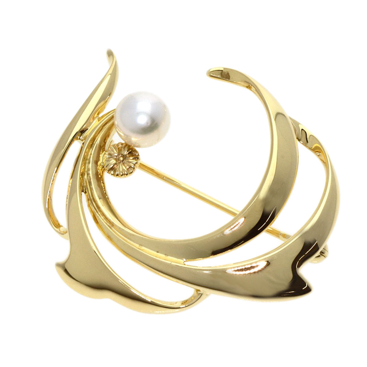 MIKIMOTO   Brooch Pearl Pearl K18 Yellow Gold Ladies