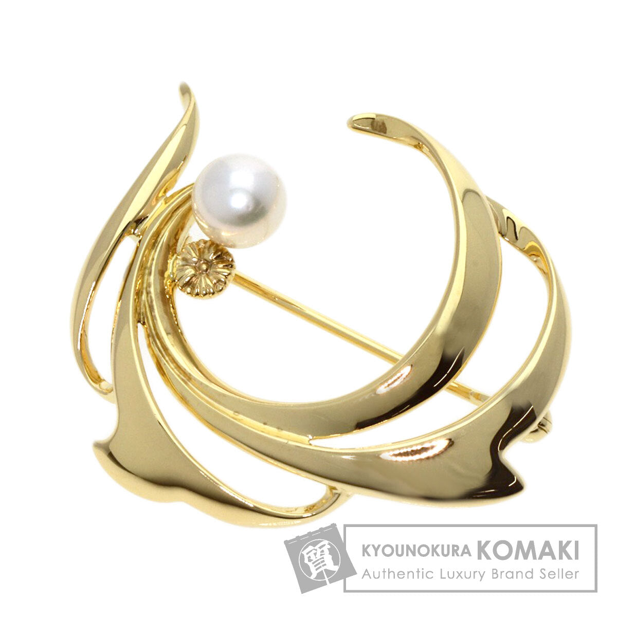 MIKIMOTO   Brooch Pearl Pearl K18 Yellow Gold Ladies