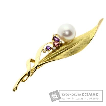 TASAKI   Brooch Pearl Pearl Amethyst Diamond K18 Yellow Gold Ladies