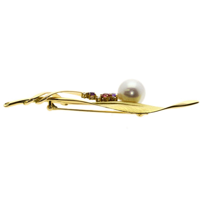 TASAKI   Brooch Pearl Pearl Amethyst Diamond K18 Yellow Gold Ladies