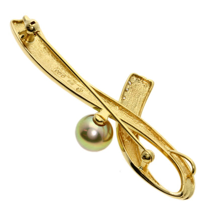 TASAKI   Brooch Pearl Pearl Diamond K18 Yellow Gold Ladies