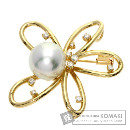 TASAKI   Brooch White Pearl Pearl Pearl Diamond K18 Yellow Gold Ladies