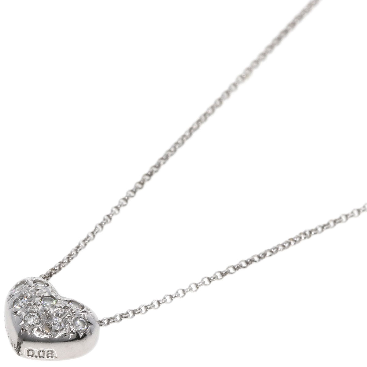 TASAKI Heart Diamond Necklace K18 White Gold Ladies [Used]