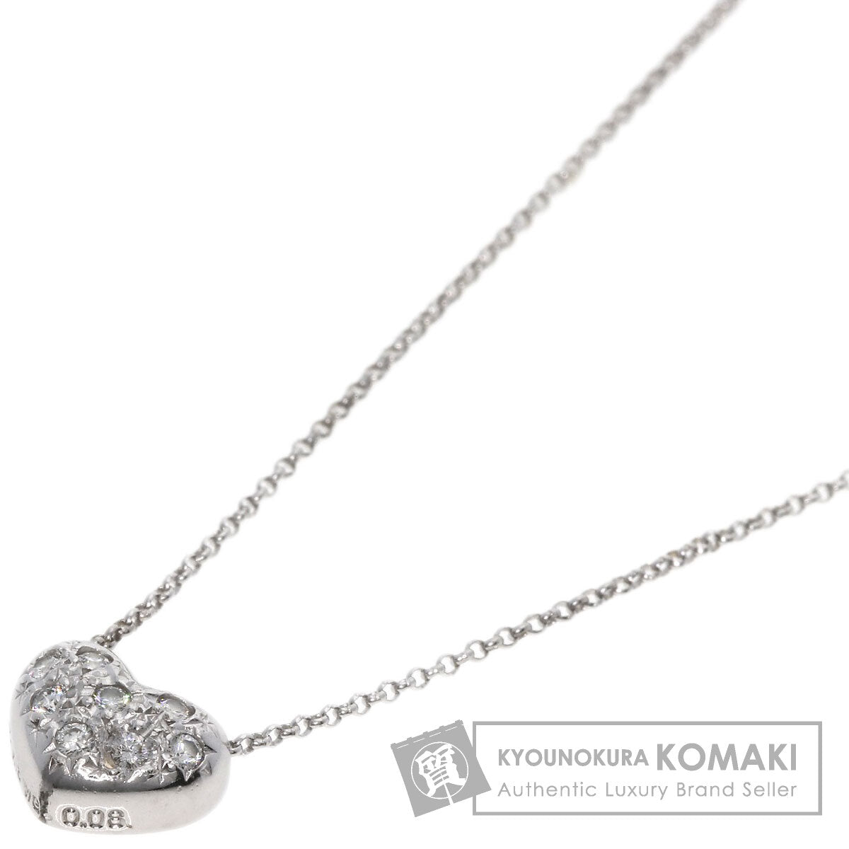 TASAKI   Necklace Heart Diamond K18 White Gold Ladies