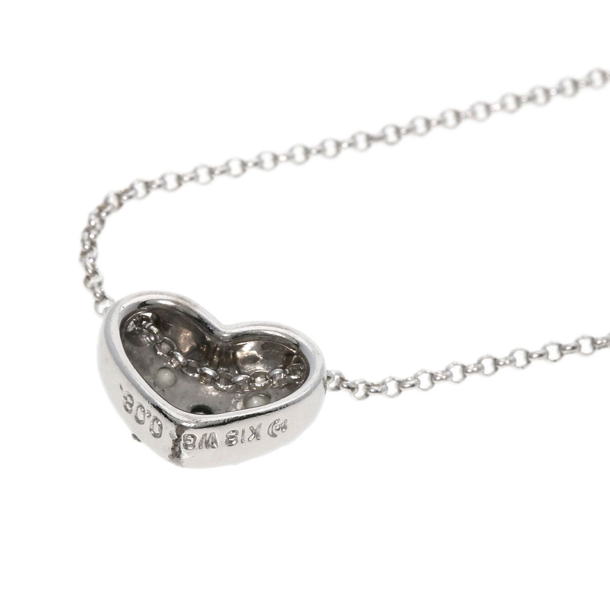 TASAKI Heart Diamond Necklace K18 White Gold Ladies [Used]