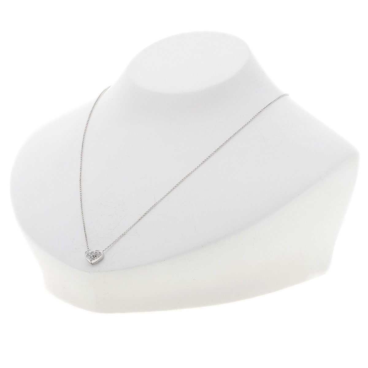 TASAKI Heart Diamond Necklace K18 White Gold Ladies [Used]