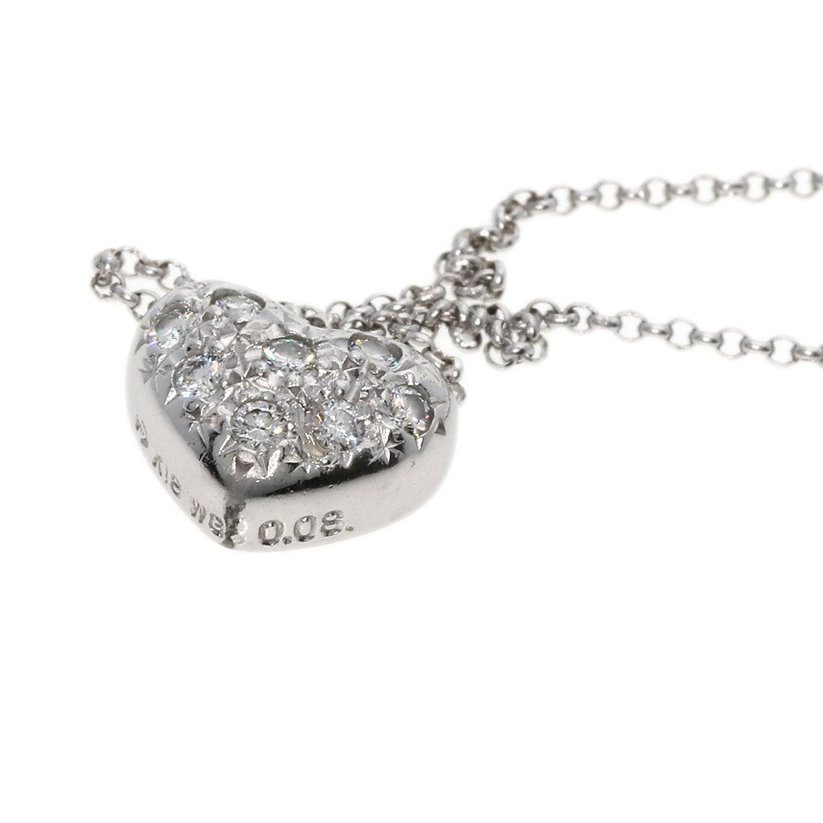 TASAKI Heart Diamond Necklace K18 White Gold Ladies [Used]