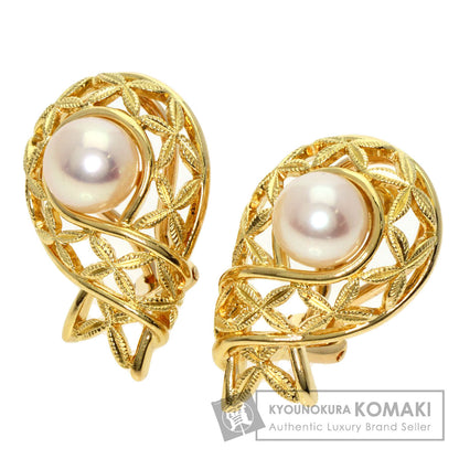 MIKIMOTO   Earring Akoya Pearl Pearl Diamond K18 Yellow Gold Ladies