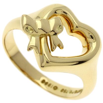 TIFFANY&Co. Ribbon heart Ring K18 Yellow Gold Ladies [Used]