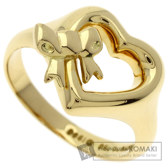 TIFFANY&Co. Ribbon heart Ring K18 Yellow Gold Ladies [Used]