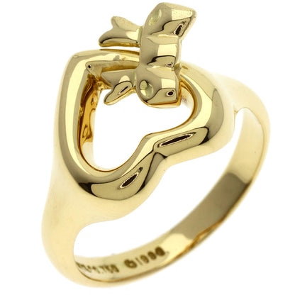 TIFFANY&Co. Ribbon heart Ring K18 Yellow Gold Ladies [Used]