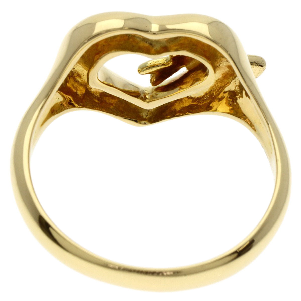 TIFFANY&Co. Ribbon heart Ring K18 Yellow Gold Ladies [Used]