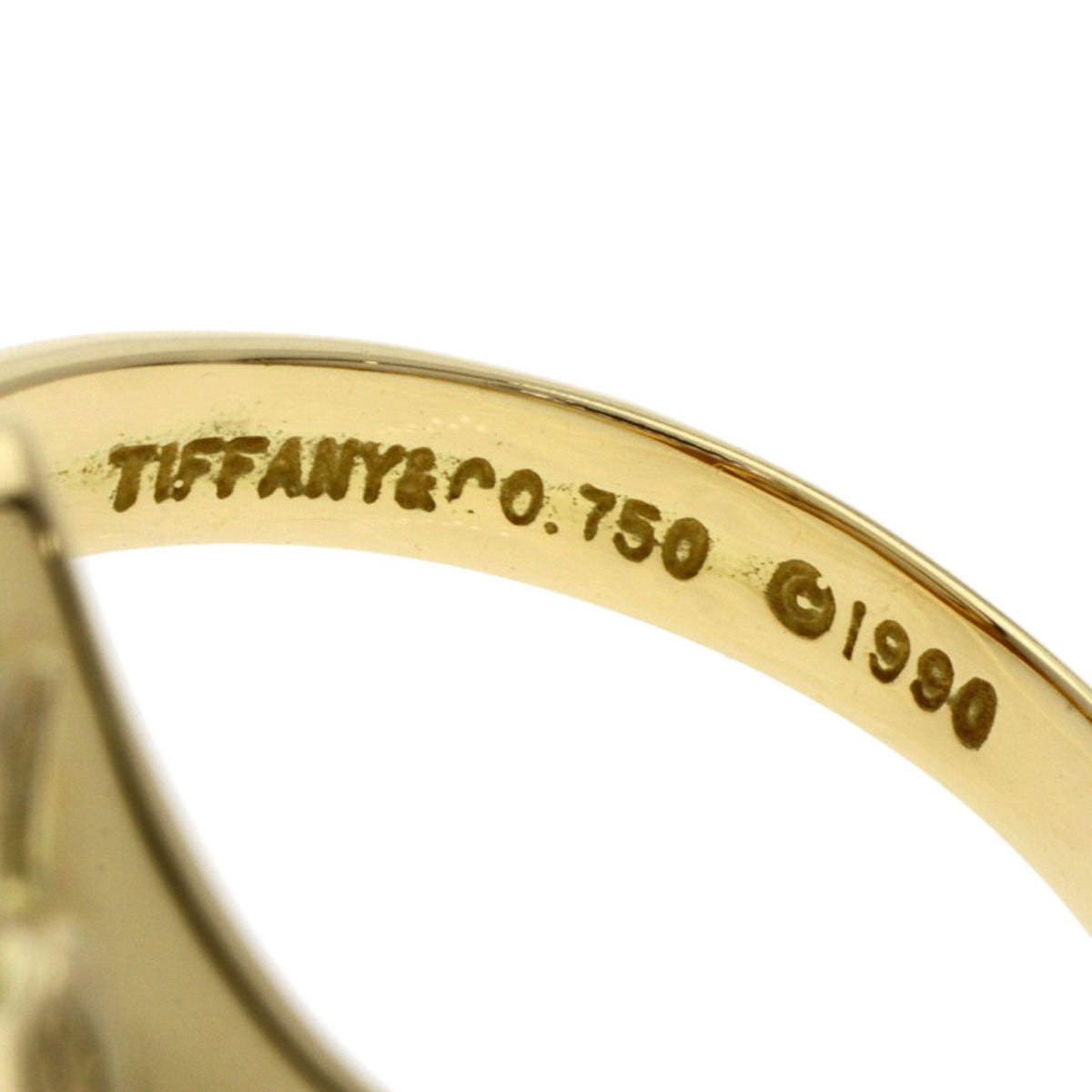 TIFFANY&Co. Ribbon heart Ring K18 Yellow Gold Ladies [Used]