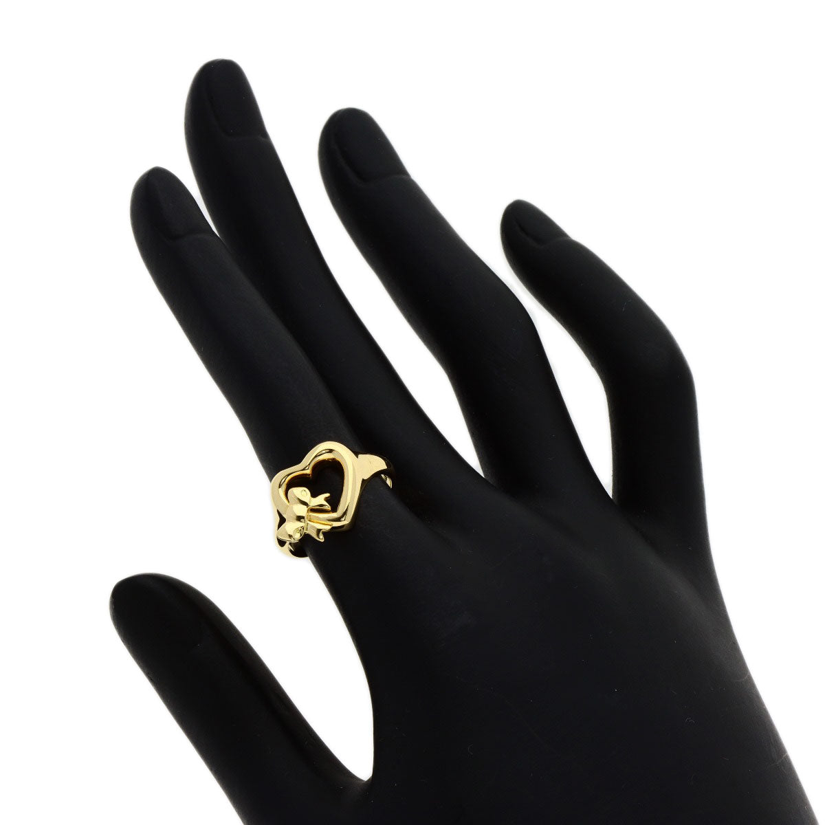 TIFFANY&Co. Ribbon heart Ring K18 Yellow Gold Ladies [Used]