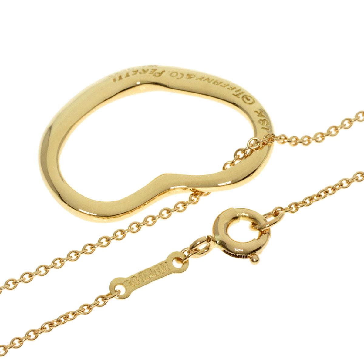 TIFFANY&Co. Open heart Necklace K18 Yellow Gold Ladies [Used]