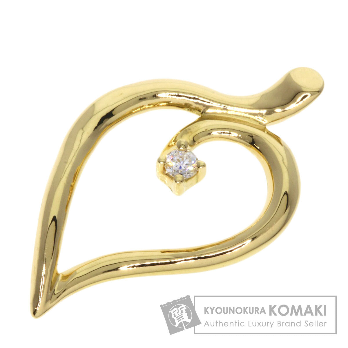 TIFFANY&Co. Leaf motif 1P Diamond Pendant top K18 Yellow Gold Ladies [Used]