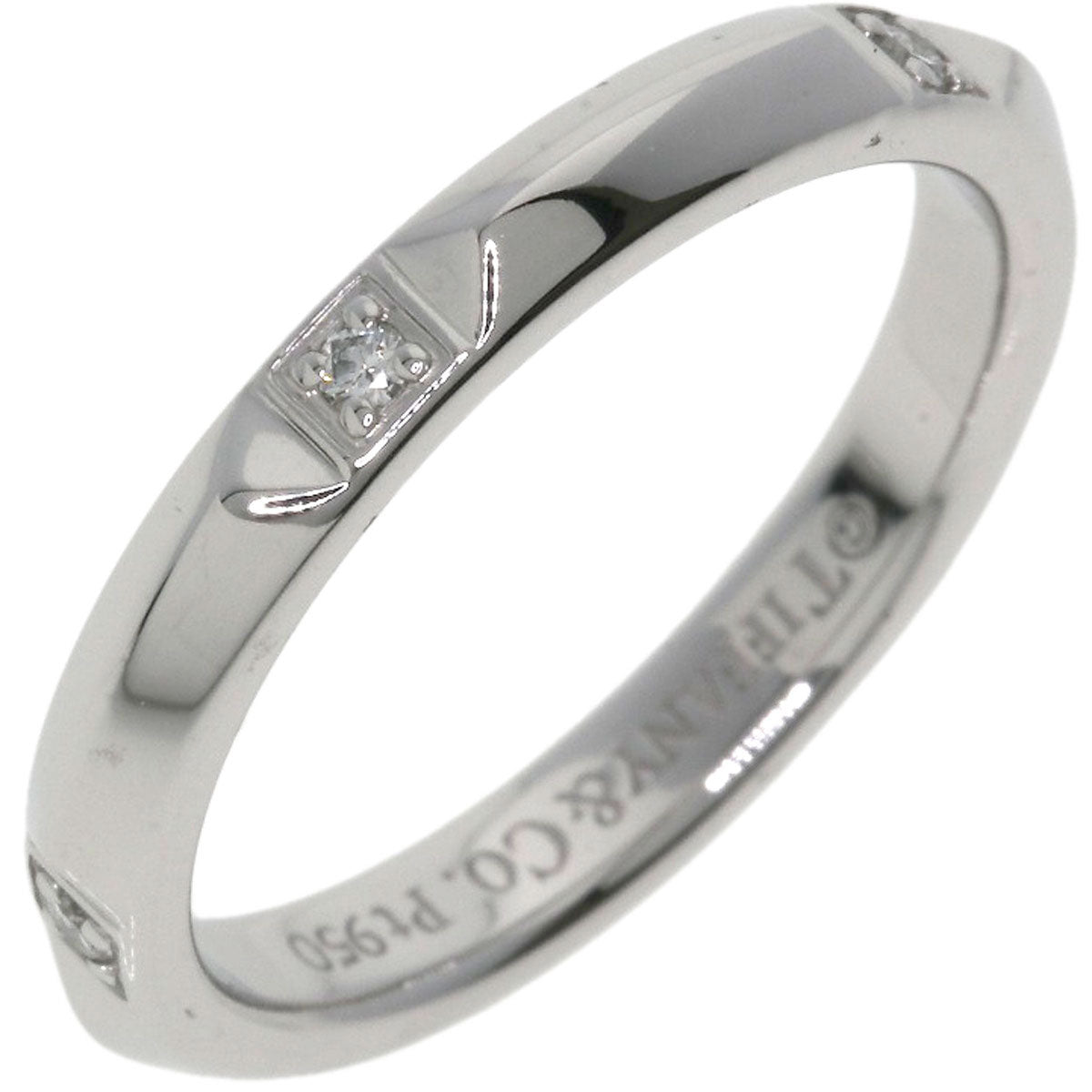 TIFFANY&Co. True Band Diamond Ring Platinum PT950 Ladies [Used]