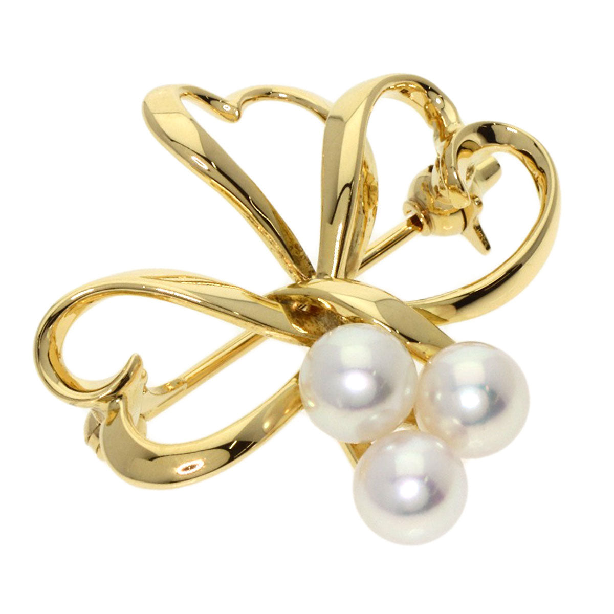 MIKIMOTO Pearl Pearl Brooch K18 Yellow Gold Ladies [Used]