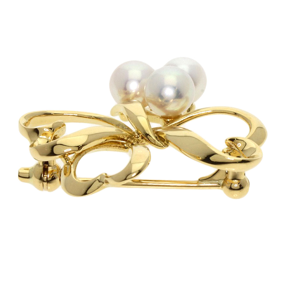 MIKIMOTO Pearl Pearl Brooch K18 Yellow Gold Ladies [Used]