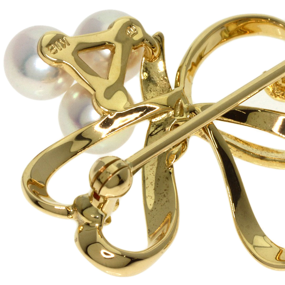 MIKIMOTO Pearl Pearl Brooch K18 Yellow Gold Ladies [Used]