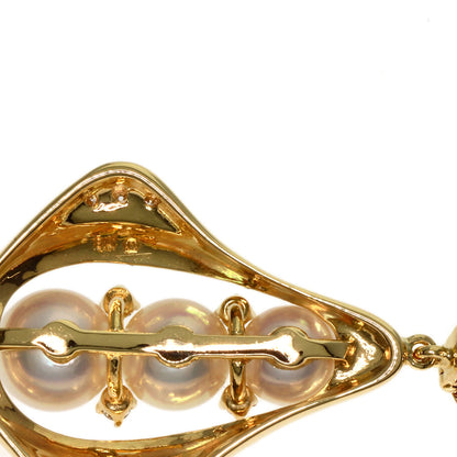 MIKIMOTO Pearl Pearl Diamond Necklace K18 Yellow Gold Ladies [Used]