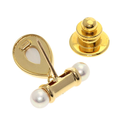 MIKIMOTO Pearl Pearl Diamond Pin Brooch Brooch K18 Yellow Gold Ladies [Used]