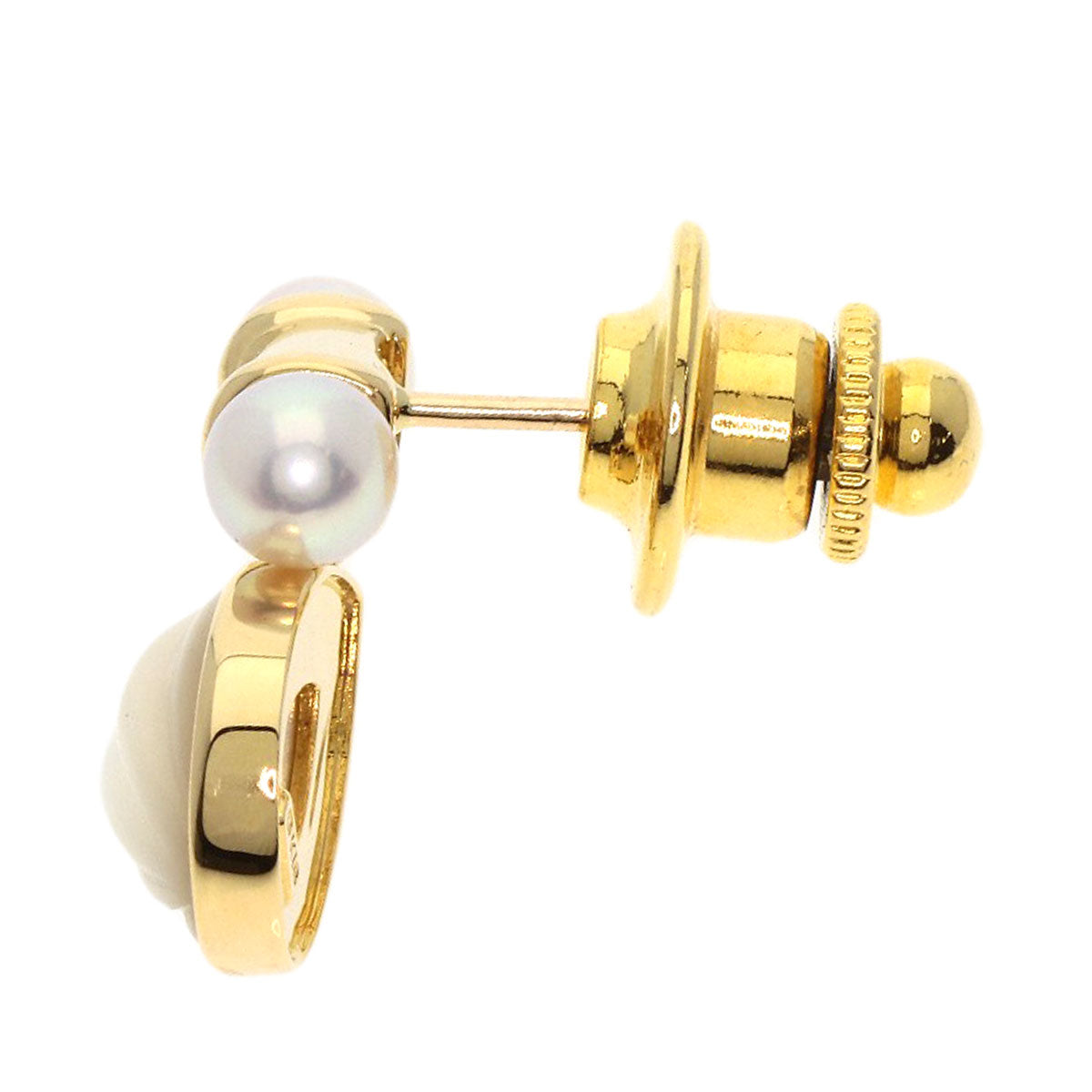 MIKIMOTO Pearl Pearl Diamond Pin Brooch Brooch K18 Yellow Gold Ladies [Used]