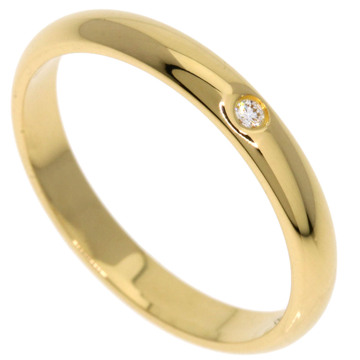 CARTIER   Ring Wedding 1P Diamond #49 K18 Yellow Gold Ladies