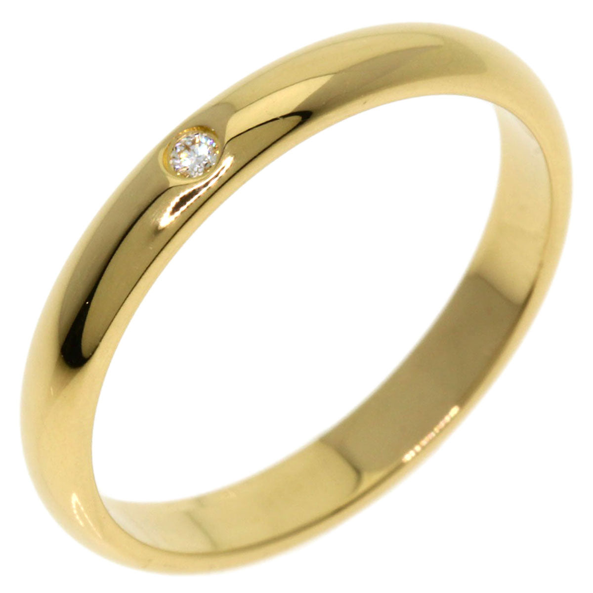 CARTIER   Ring Wedding 1P Diamond #49 K18 Yellow Gold Ladies