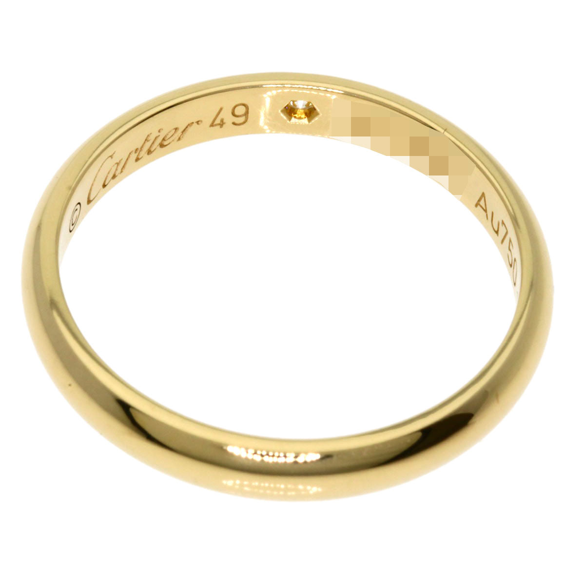 CARTIER   Ring Wedding 1P Diamond #49 K18 Yellow Gold Ladies
